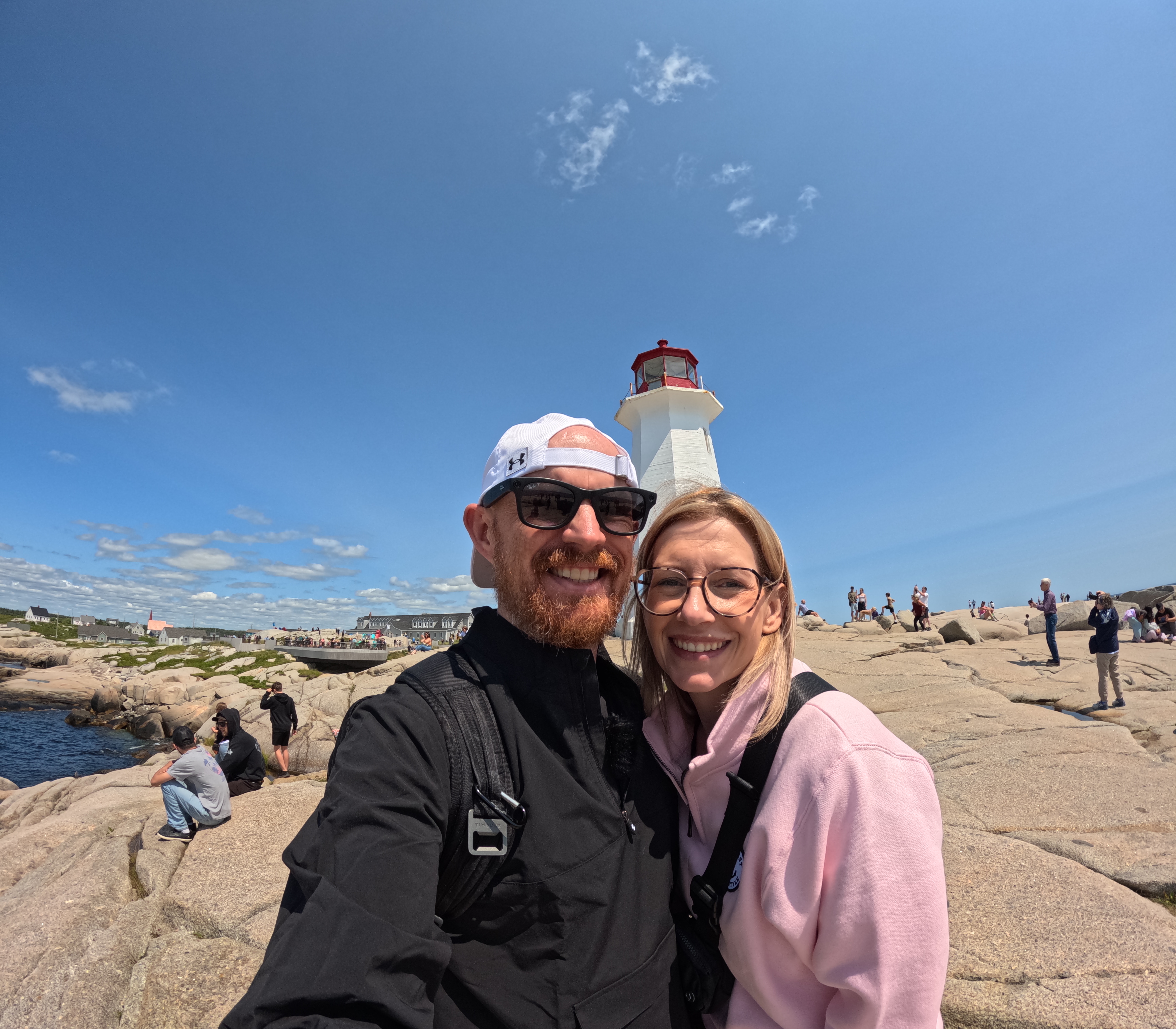 Steph and Rick together beside a lighthouse